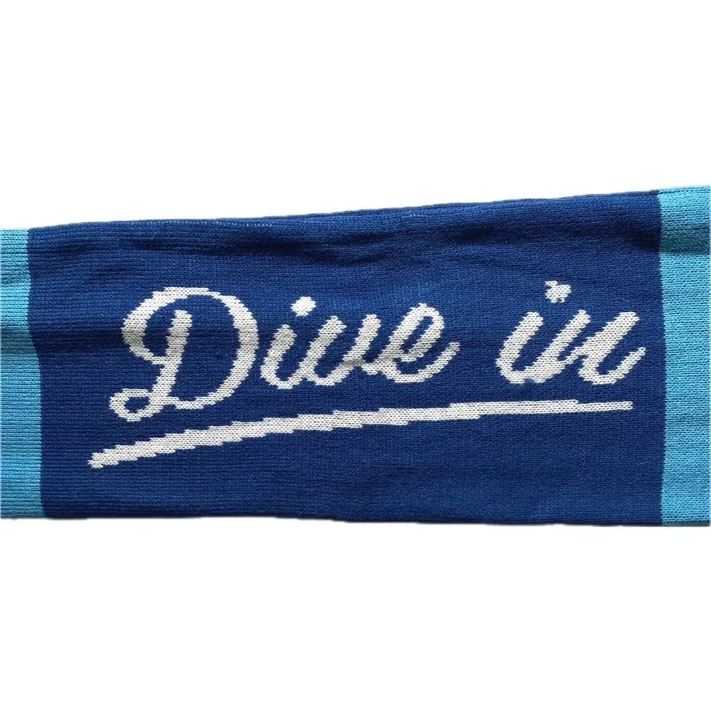 NEW DEEP EDDY VODKA Winter Striped Knit Scarf w Fringe & Embroidered‎ Patches